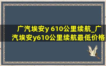 广汽埃安y 610公里续航_广汽埃安y610公里续航最低价格